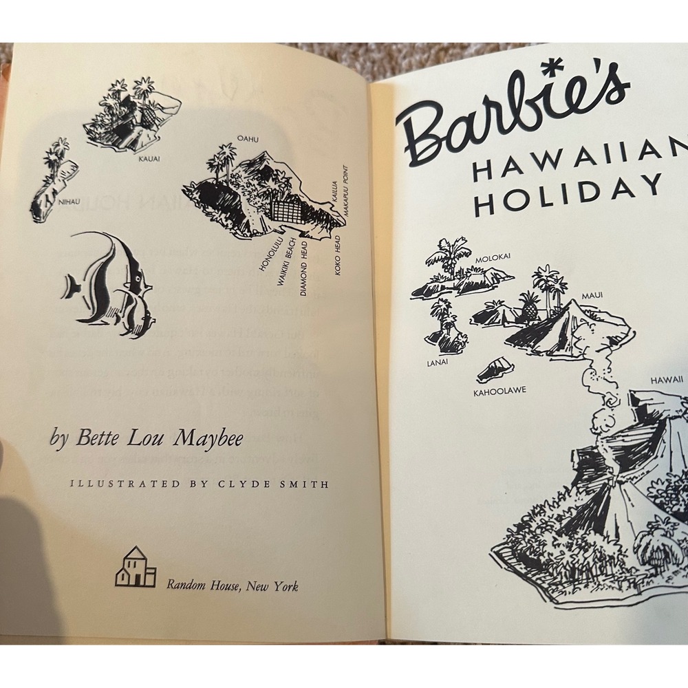 Vintage 1963 Barbie's Hawaiian Holiday Hardcover Book Bette Lou Maybee Mattel - Picture 4 of 5